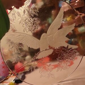 Smith Glass In Love Bird Crystal Plate